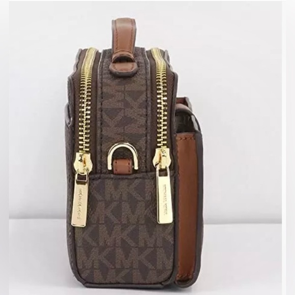 Michael Kors Signature Mid Size Double Zip Top Handle & Crossbody Chain Bag NWT - Picture 4 of 15